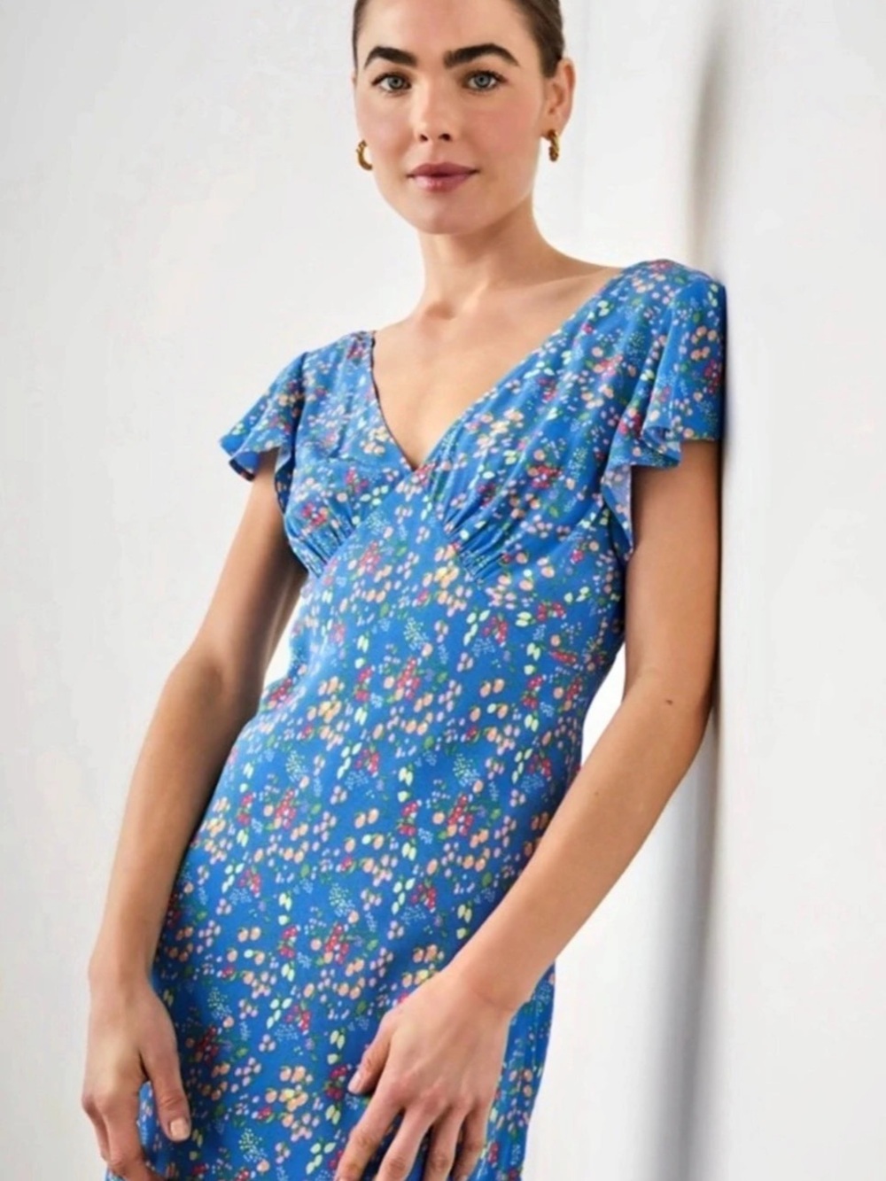 Rails Kenz Blue Citrus Grove Floral Midi Dress